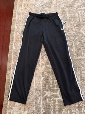 adidas Black Sweatpant Joggers with White Side Stripes